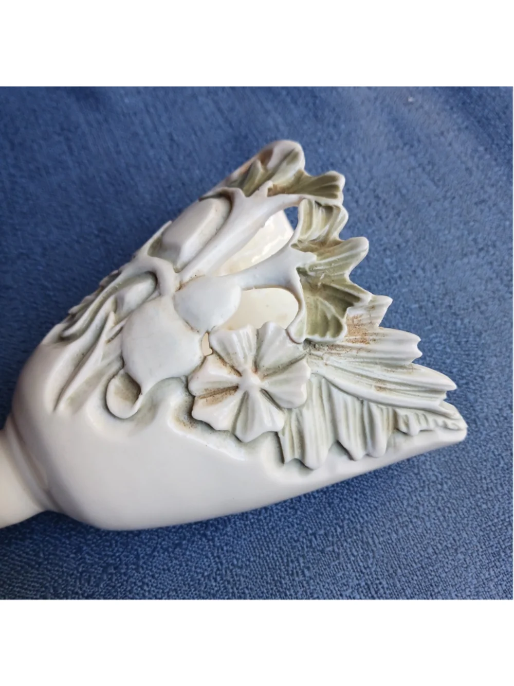 VTG Art Pottery Porcelain Wall Pocket Vase Handmade Signed Floral Alachua, FL